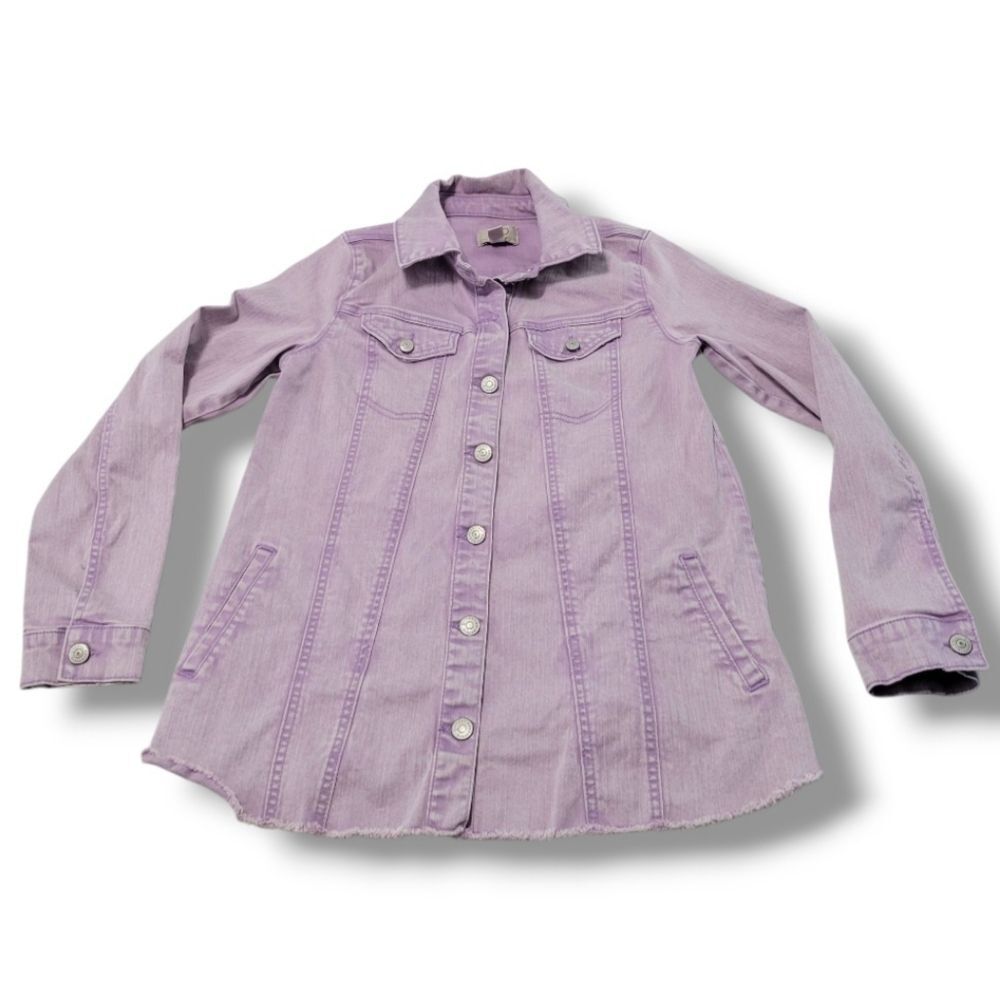 Logo Jacket Size 6 LOGO By Lori Goldstein Jacket Denim Jacket Jean Jacket Purple
